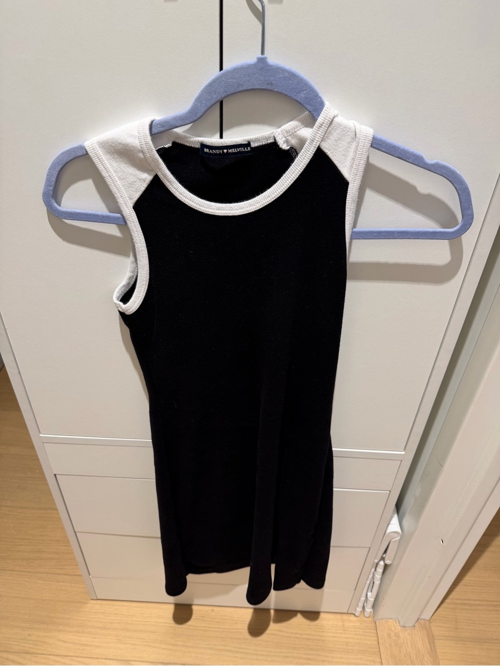 Brandy Melville Black Tank Top with White Trim